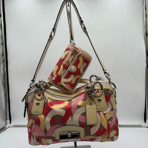Coach Kristin Chain Link Bag and Wristlet Duo - Picture 1 of 16